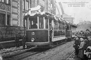 Inauguration du tramway électrique à Eich en 1913