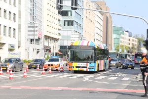 Image d'un bus Volvo sur le Boulevard Royal