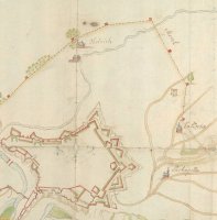 Représentation de la potence sur cet extrait de la carte figurative de la haute juridiction de la Ville de Luxembourg de 1771