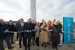 Illustration de l'inauguration du château d'eau Ban de Gasperich 