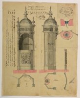 Illustration d'un plan d'un projet d'urinoir de 1879