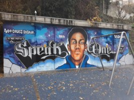 Fresque rue Anvers peinte en mémoire de Spencer Dos Santos Lima