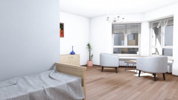 Konviktsgaart studio B1 - rendering