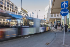 Exemple d'un gué pour piétons à la place Hamilius