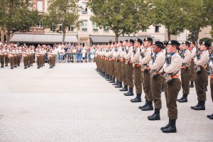 les soldats en formation