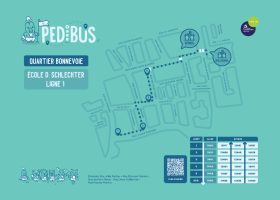 Plan de la ligne 1 du Pedibus Bonnevoie