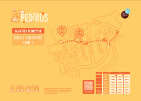 Plan de la ligne 2 du Pedibus Bonnevoie