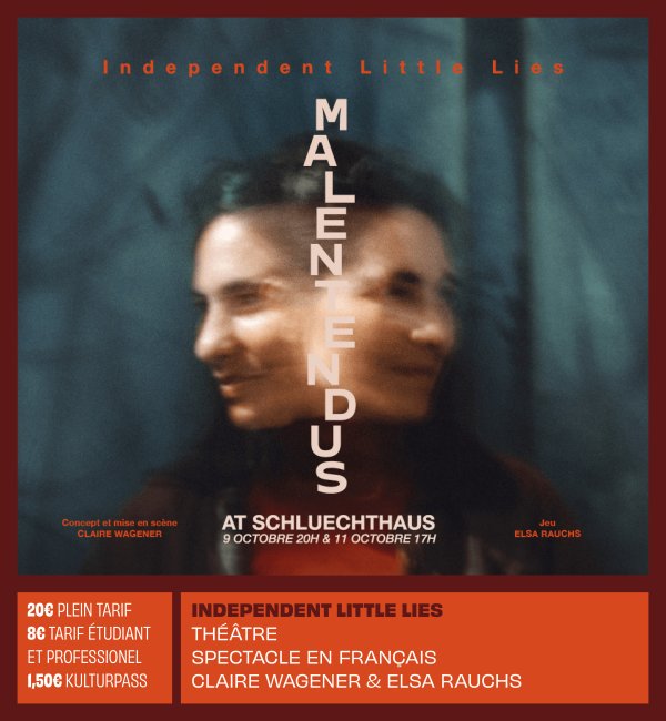 Malentendus at Schluechthaus - Le 9 et 11 Octobre. Spectacle de Thêatre en Français