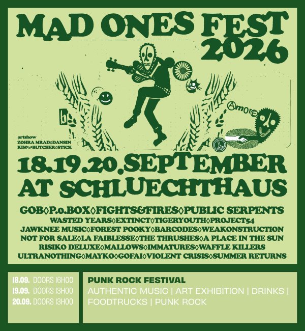 Festival de Punk du 18 au 20 Septembre au Schluechthaus