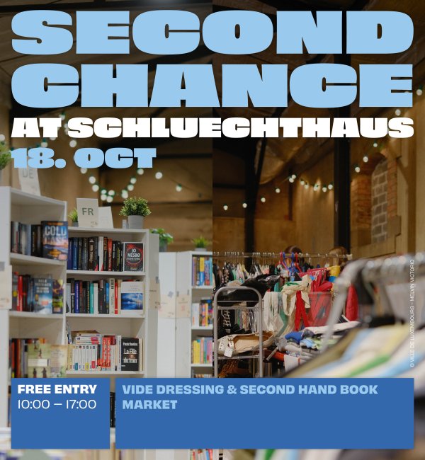 Second Chance at Schluechthaus le 18 octobre 2026 de 10 à 17h - Vide Dressing et Second Hand Book sale