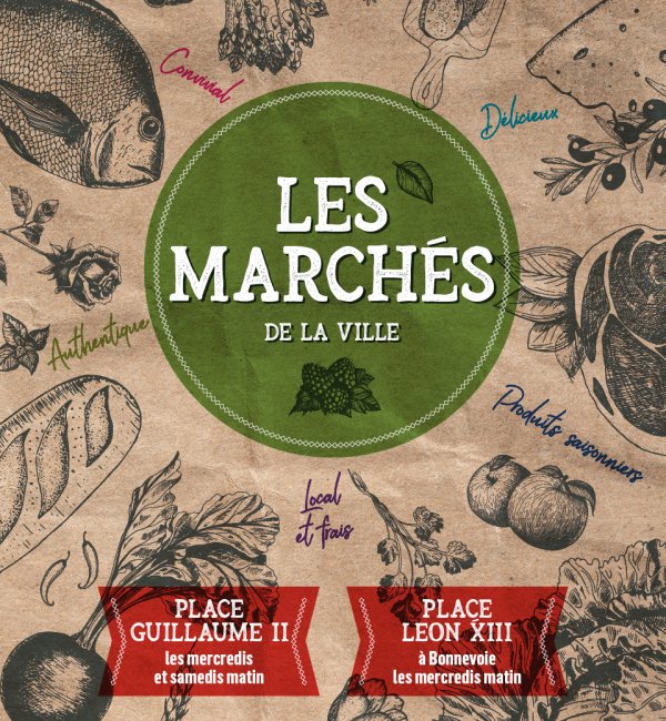 Illustration du flyer du marché bihebdomadaire