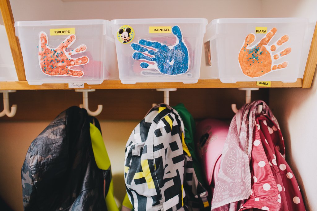 garderobe dans une crèche