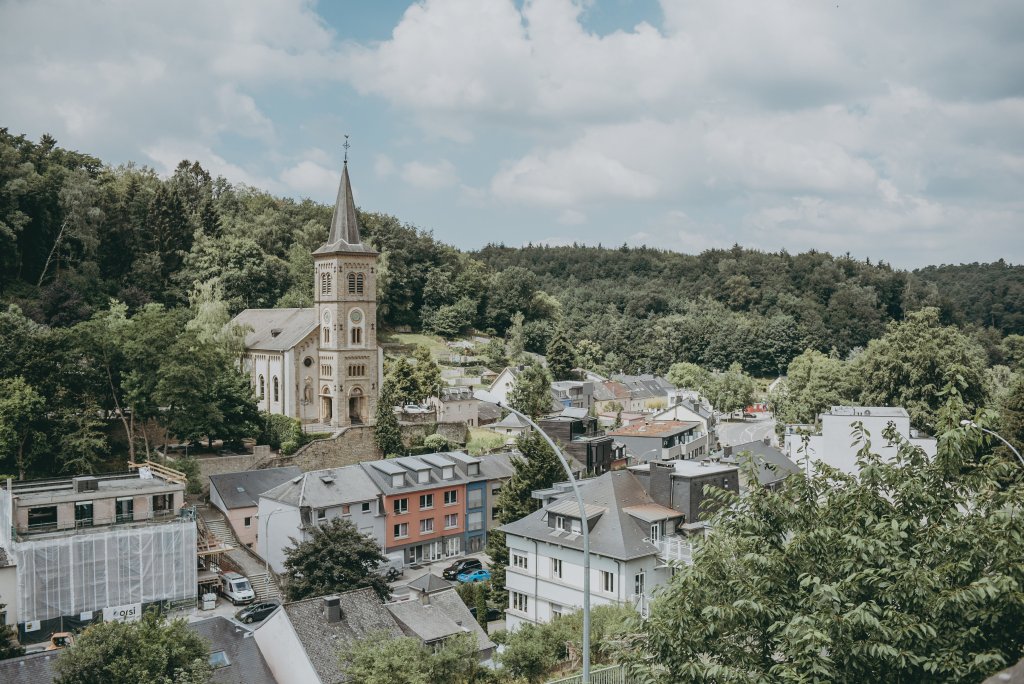 Photo au dessus du quartier Dommeldange