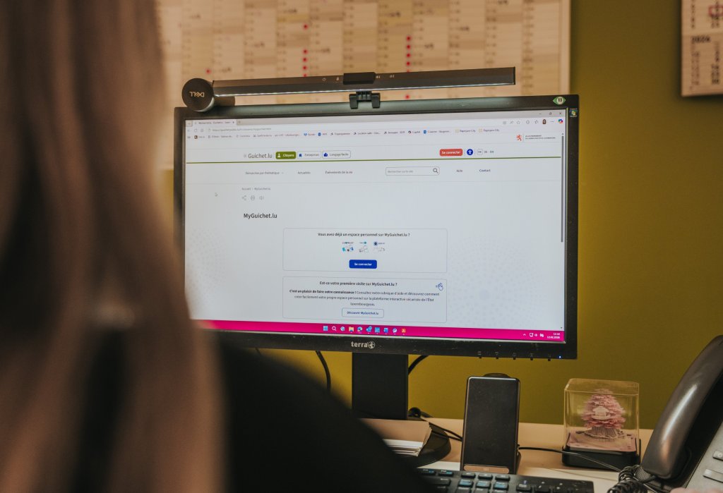 Image d'une personne qui consulte MyGuichet.lu