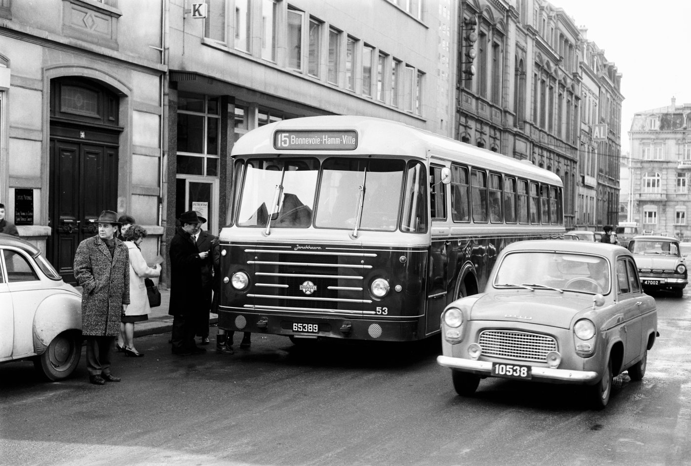 Image d'un Bus de la ligne 15 à Bonnevoie en 1964