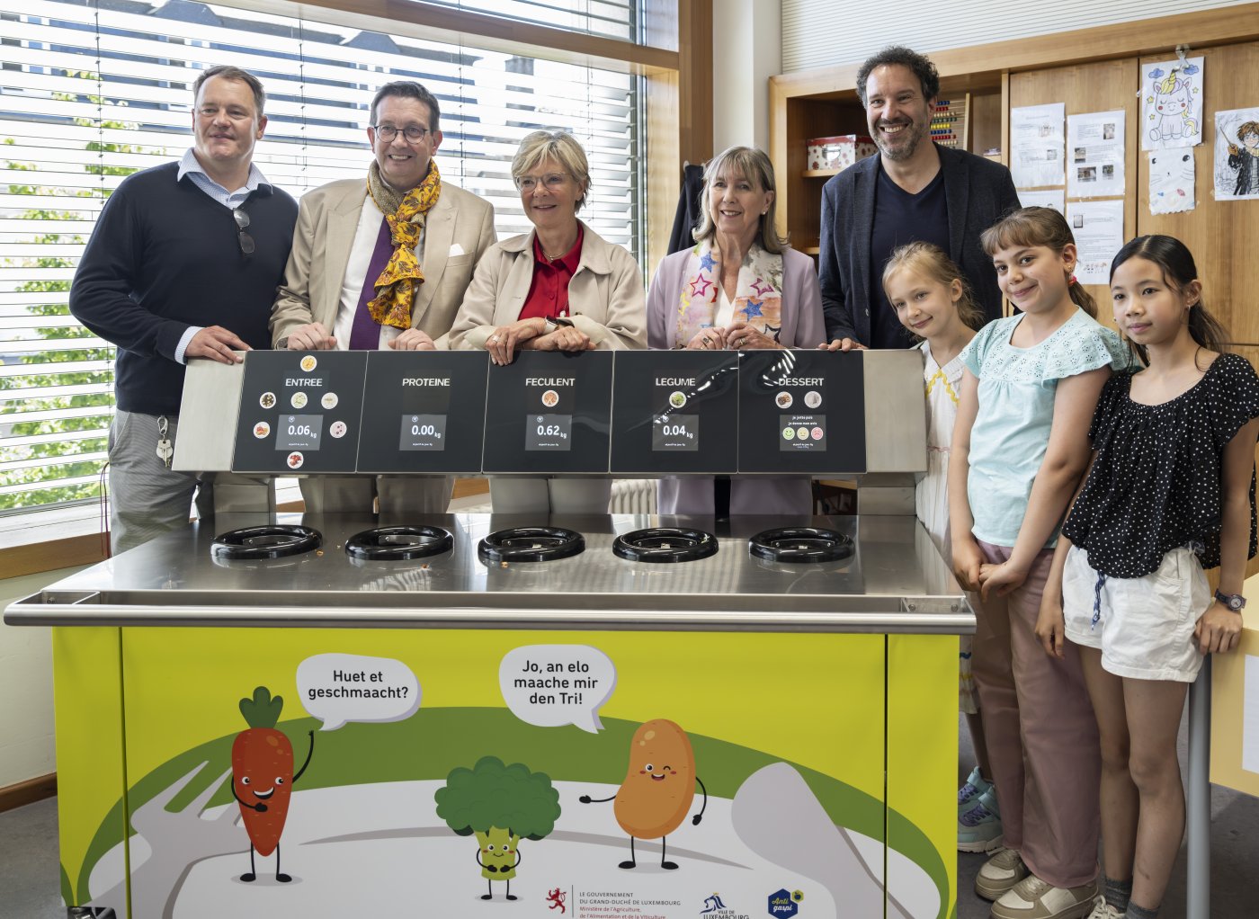 Inauguration d'une station de tri pour biodéchets au foyer scolaire municipal de Bonnevoie