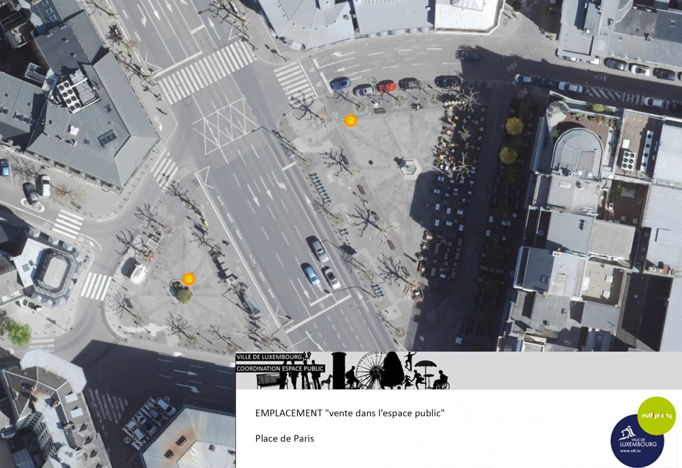vente espace public emplacement place de Paris