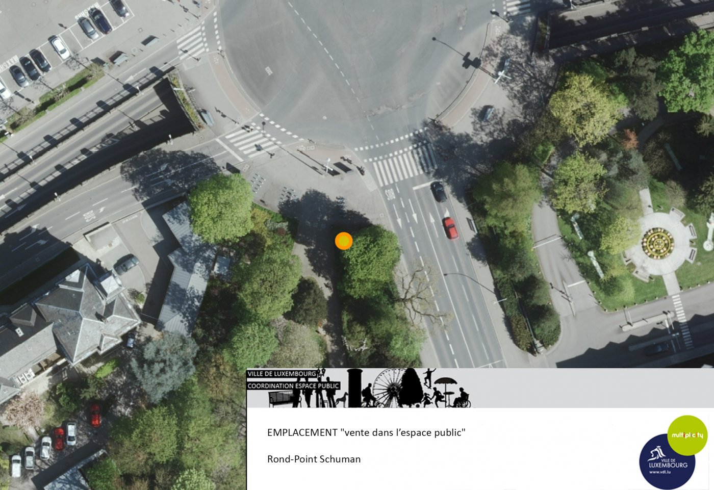 vente espace public emplacement Rond-Point Schuman