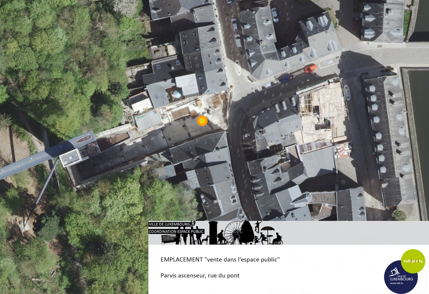 vente espace public emplacement rue du pont