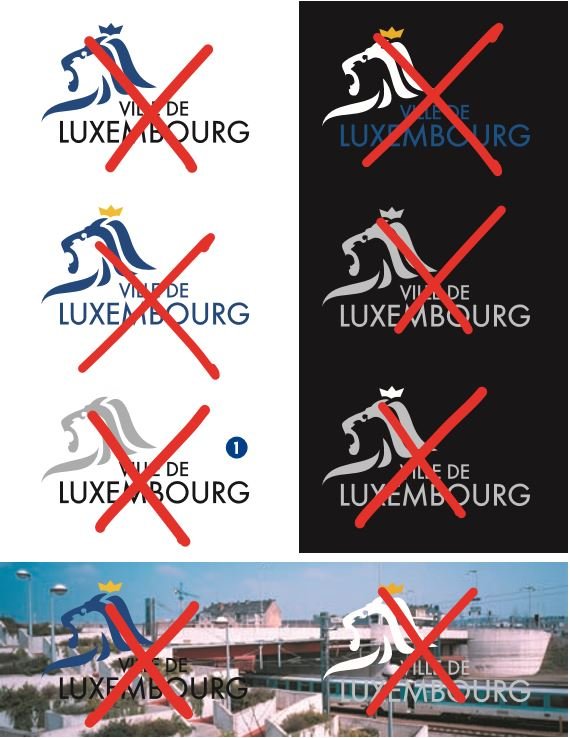 Illustration de l'utilisation prohibées du logo 