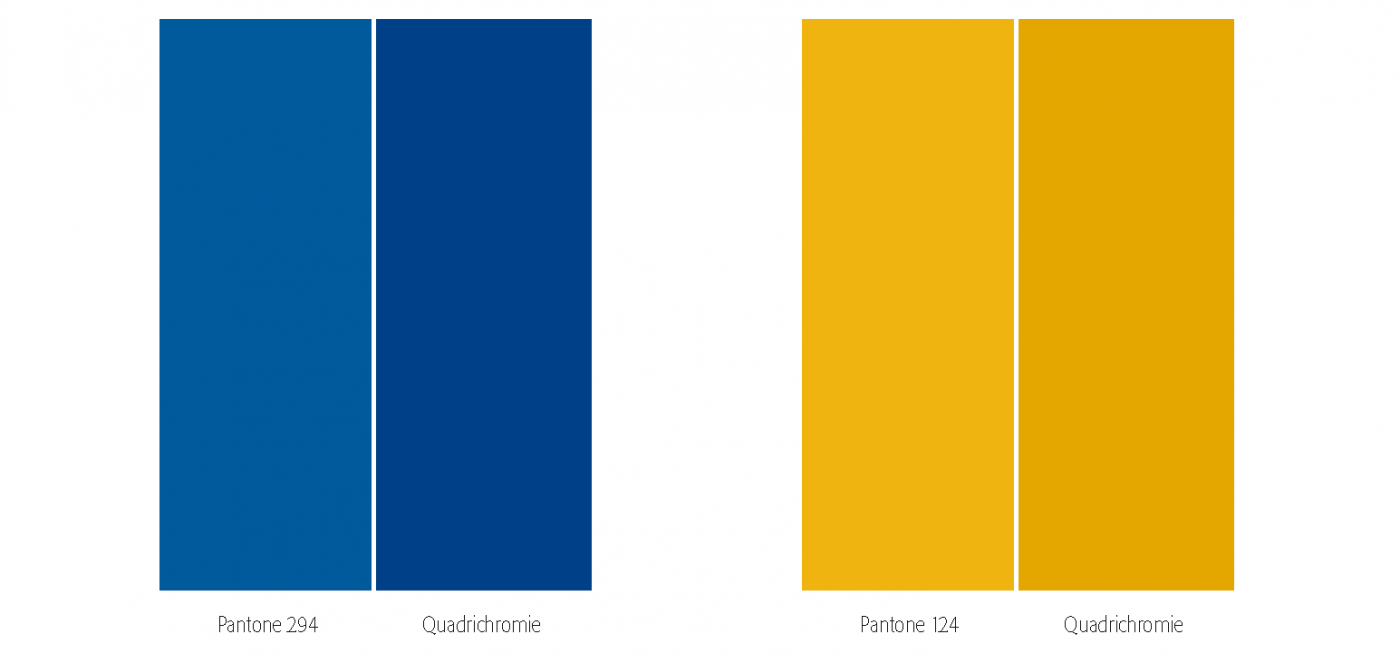 couleurs en codes Pantone et quadrichromie