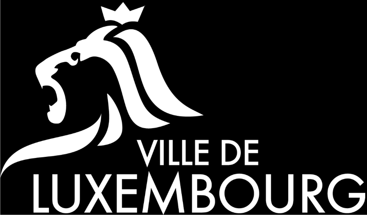 Logo blanc sur fond noir