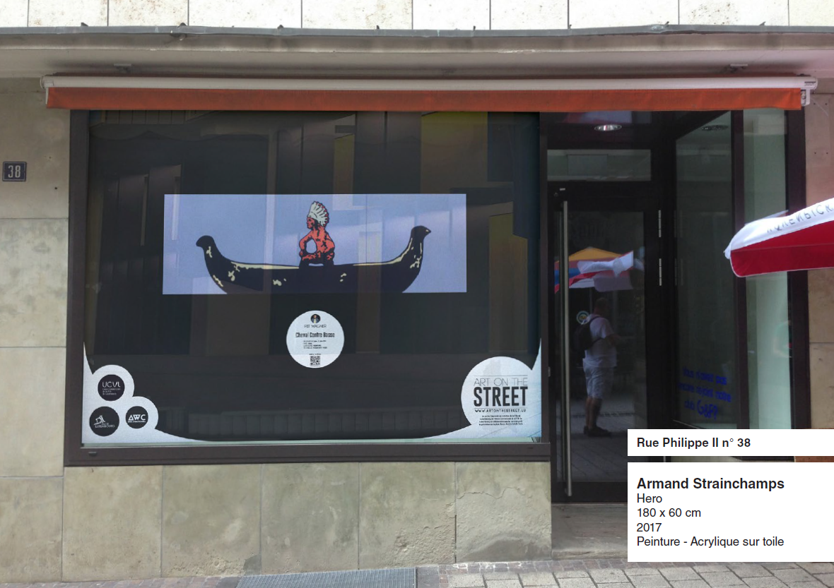 Habillage de la vitrine du local commercial rue Philippe II n°38