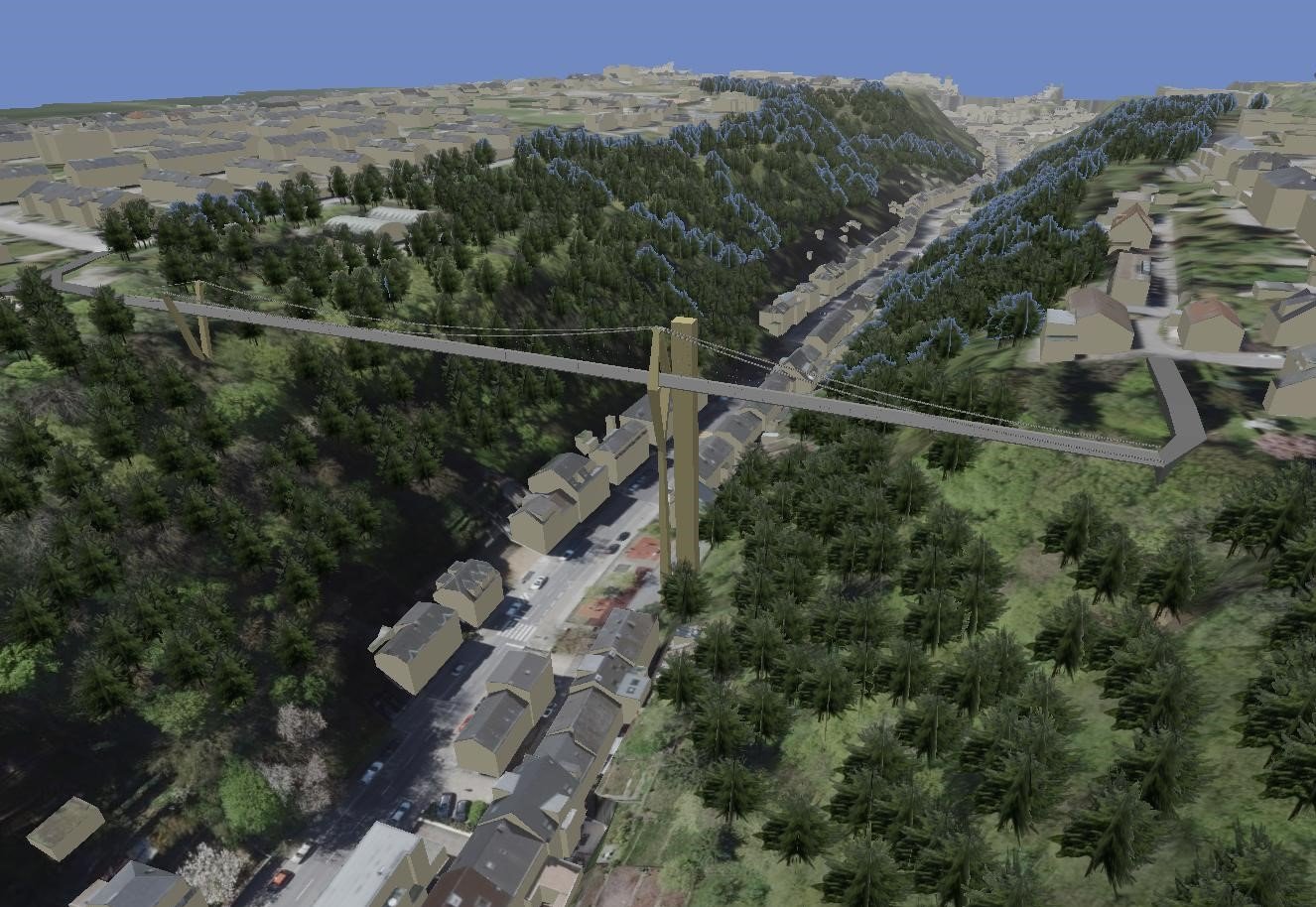 Passerelle reliant les quartiers Cents, Neudorf et Weimershof