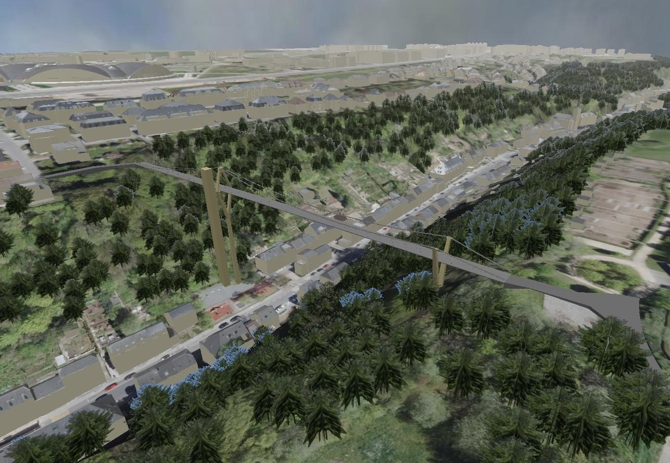 Passerelle reliant les quartiers Cents, Neudorf et Weimershof