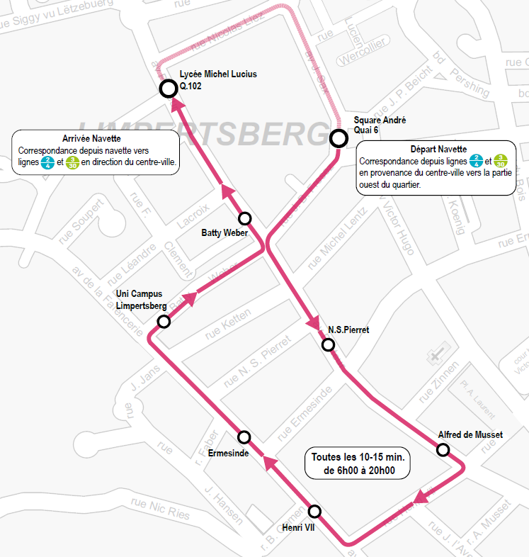 Plan des adaptations bus lignes 3/30 Schueberfouer 2019