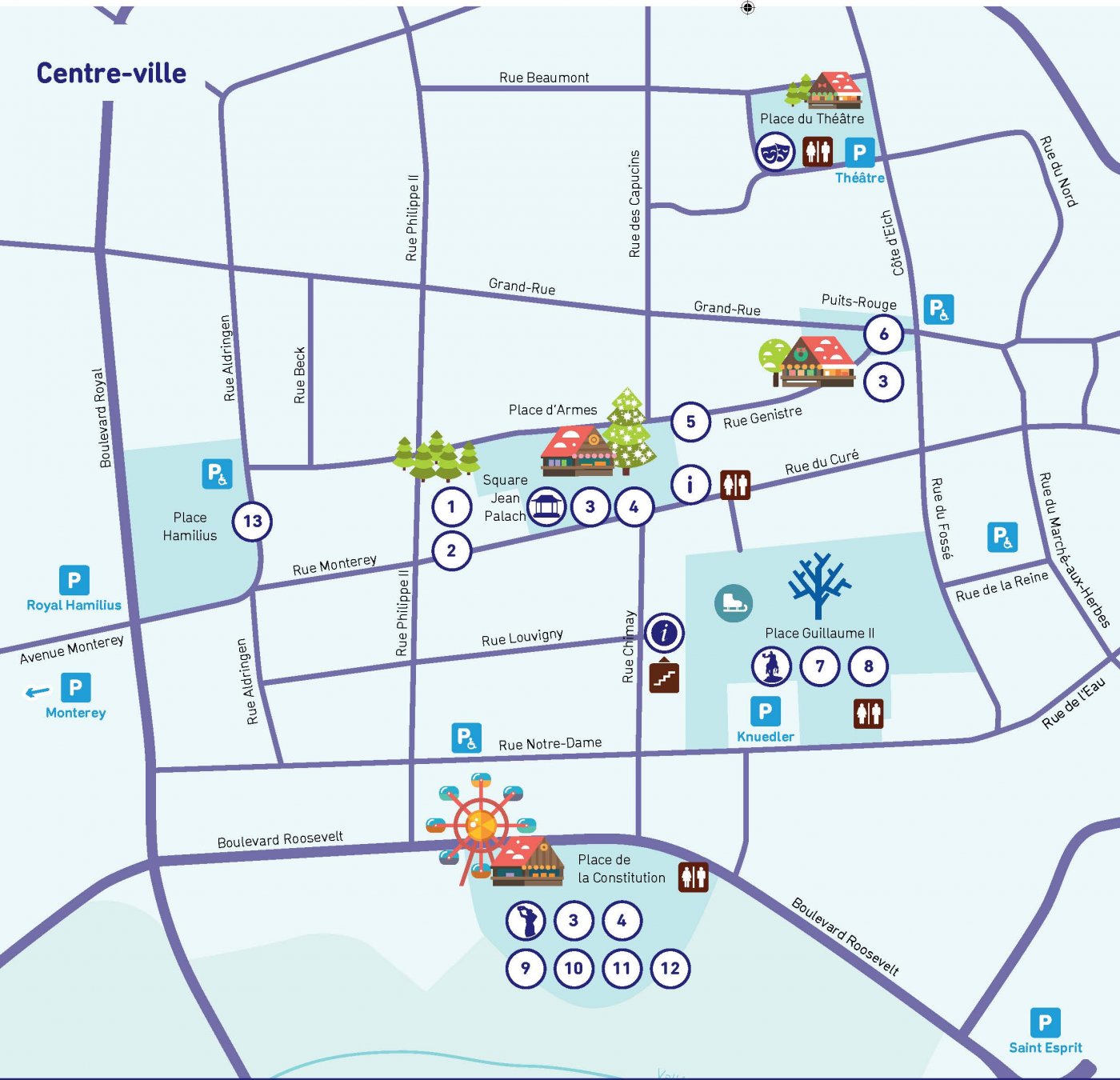Illustration du Plan des marchés de noël 2019