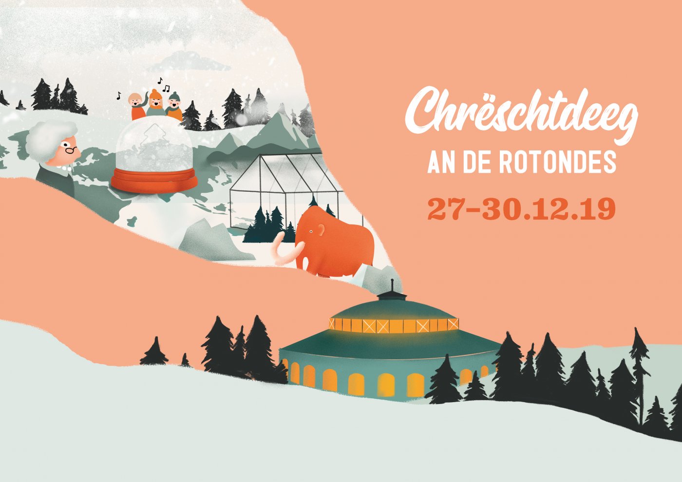 Illustration du visuel des Chrëschtdeeg aux Rotondes