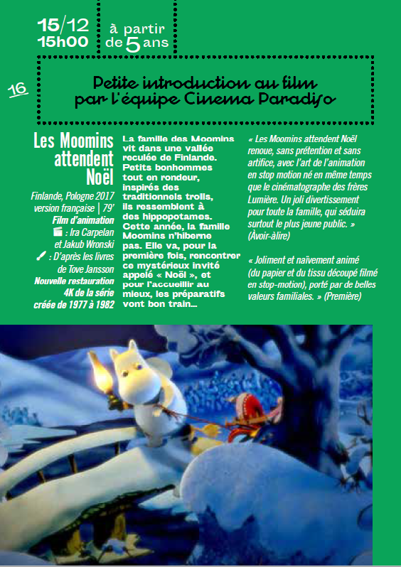 Illustration du Programme cinémathèque Noël 2019
