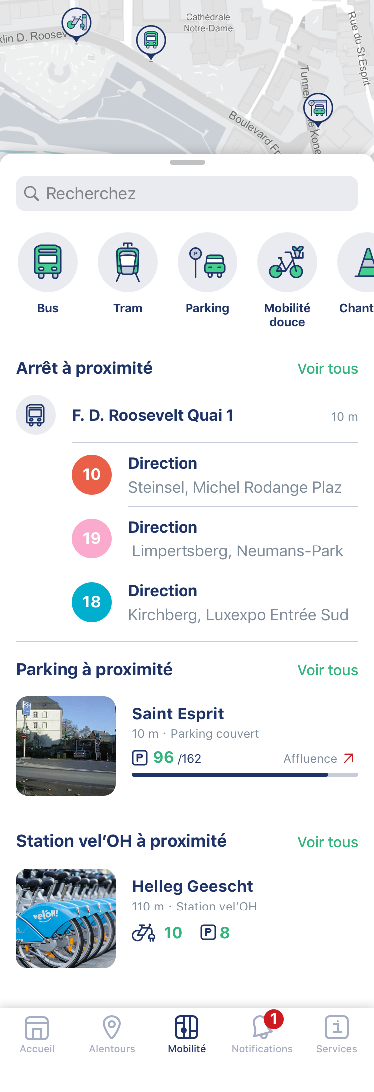 Cityapp - Ecran - Mobilité