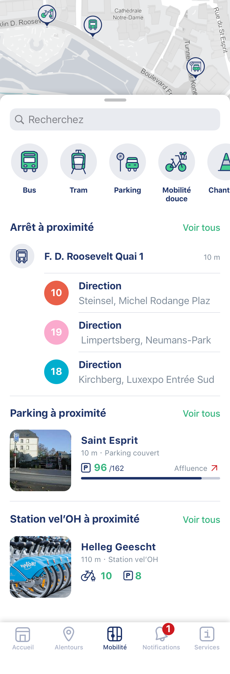 Cityapp -  Ecran - Mobilité