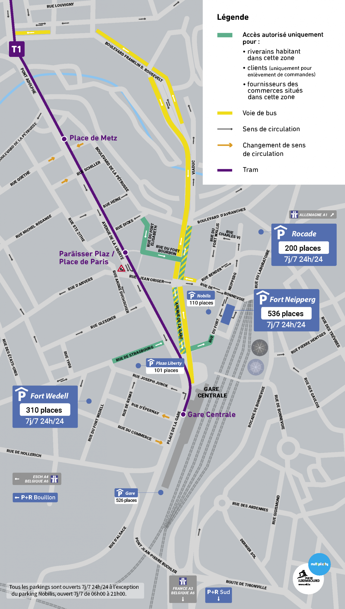 Plan circulation quartier Gare - mars 2021
