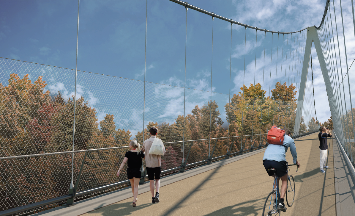 Perception de la passerelle au niveau du tablier