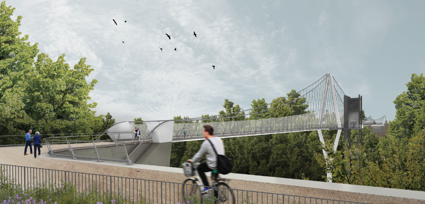 Cents Passerelle reliant les quartiers Cents, Neudorf et Weimershof