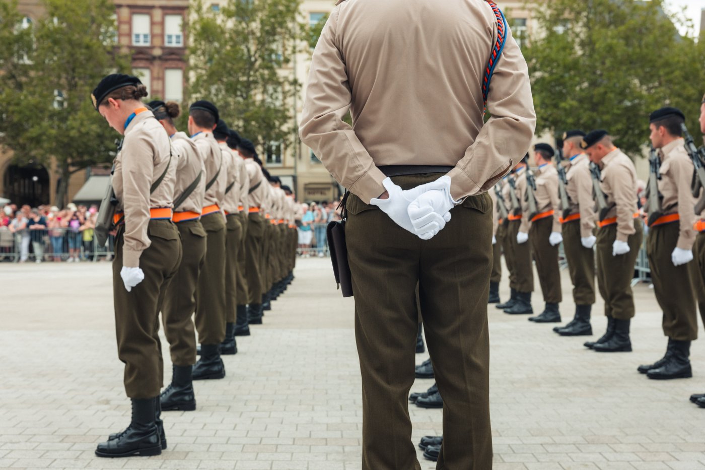 les soldats en formation