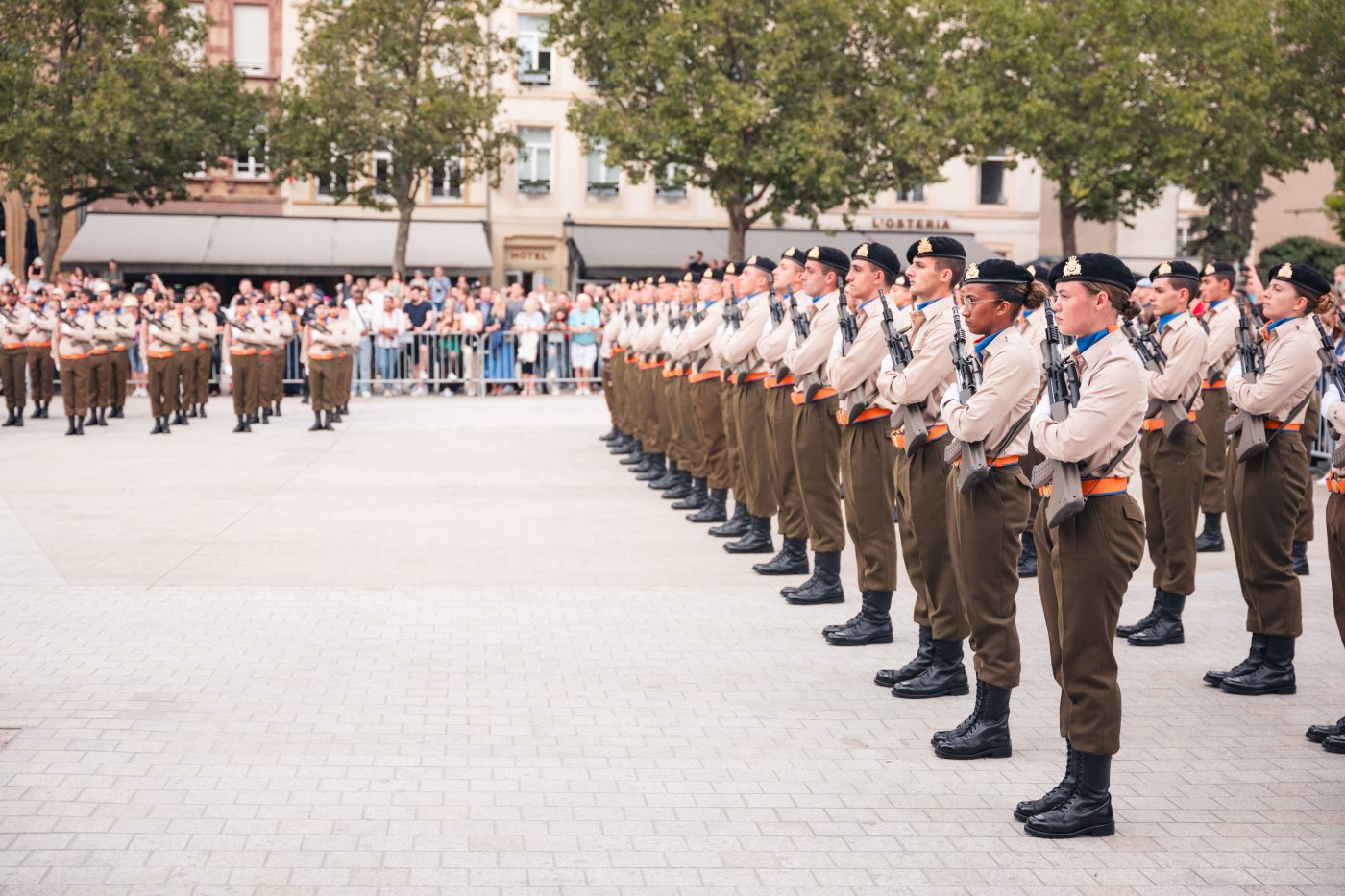 les soldats en formation