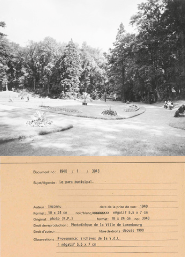 Photo du parc municipal en 1930