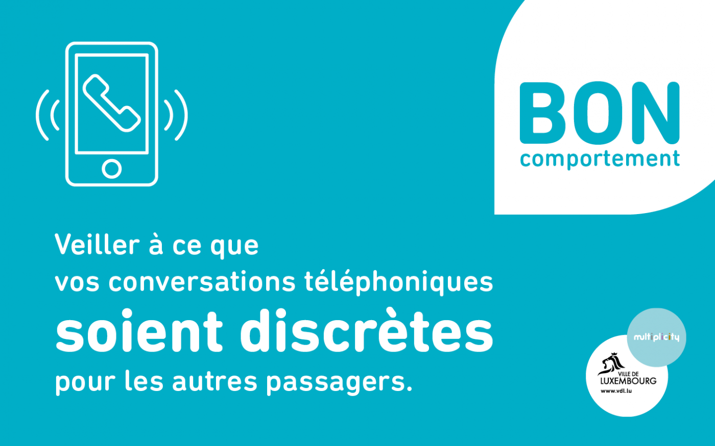 Veiller à ce que vos conversations téléphoniques soient discrètes pour les autres passagers