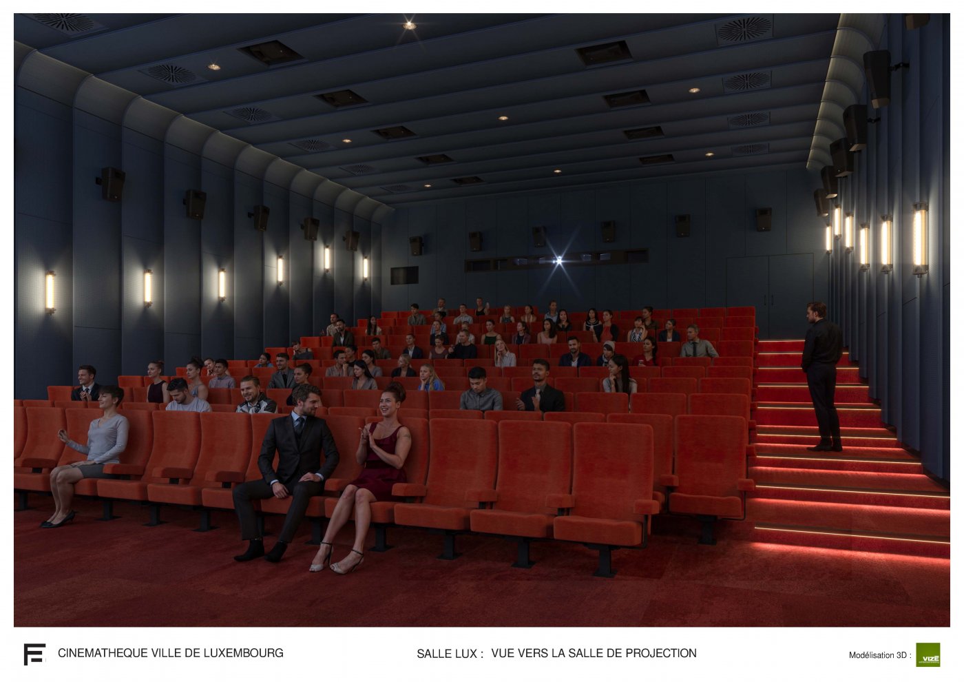 Vue intérieure d'une salle cinématographique
