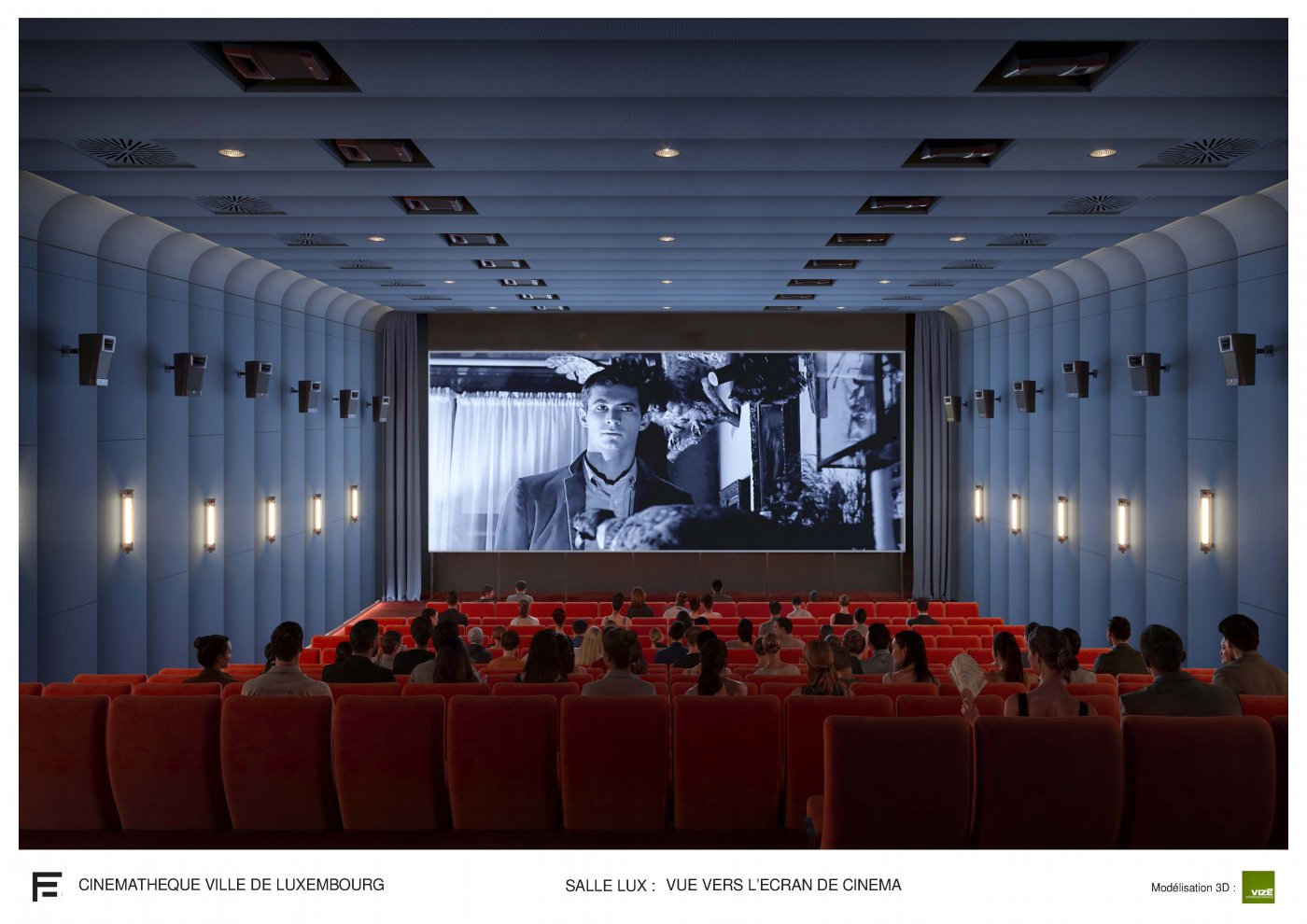Vue intérieure d'une salle cinématographique