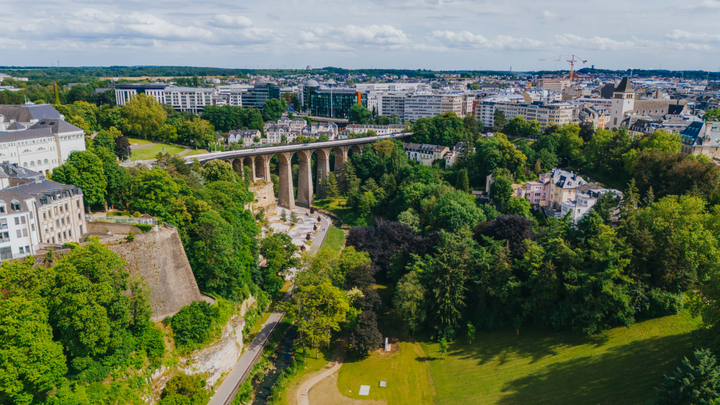 Image de drone de la vallée de la Pétrusse