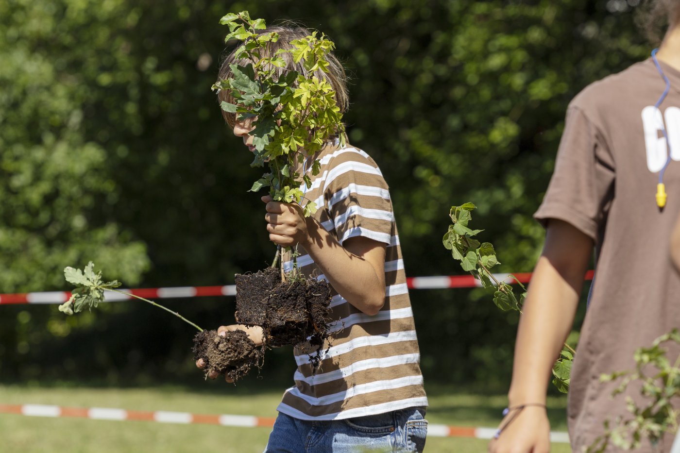 Photos prises pendant la plantation ensemble avec les enfants