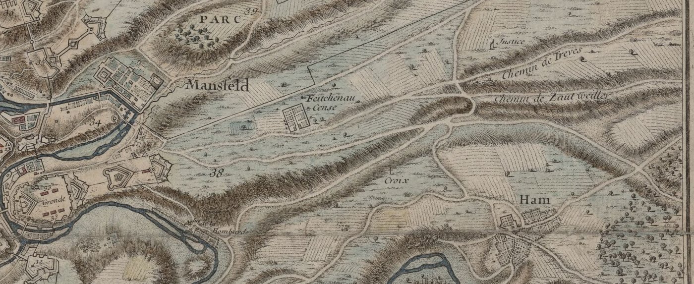 Le plateau du Fetschenhof avec les fortification de Bernard Jaillot (1735)