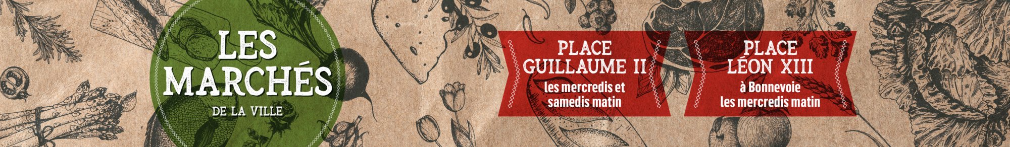 Illustration du flyer du marché bihebdomadaire