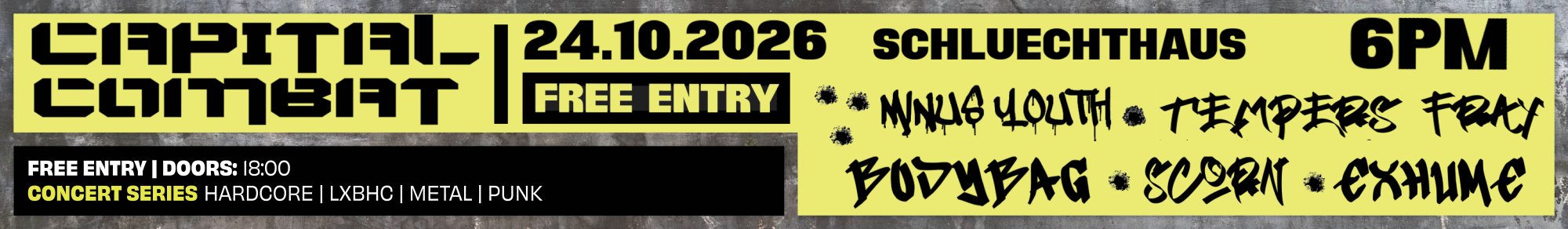 Concert du groupe Capital Combat le 24 octobre 2026 à 18 heures, entrée gratuite