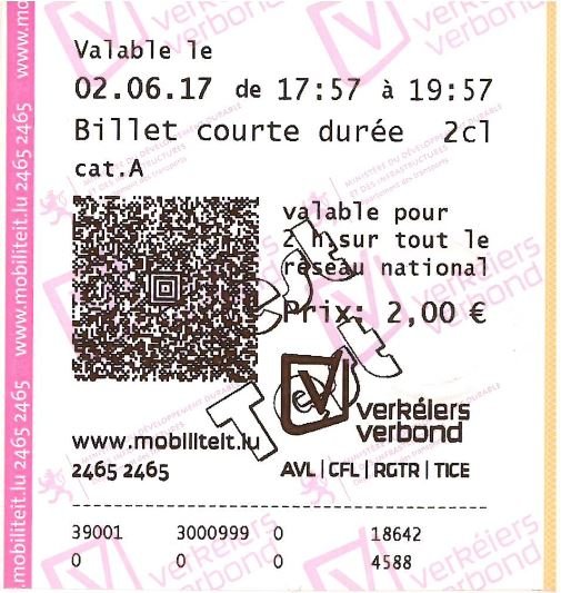 Billet Courte Duree Ville De Luxembourg